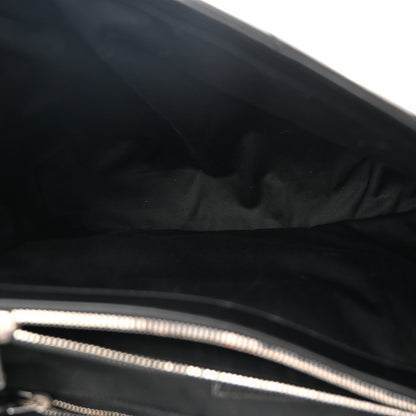 Calfskin Y Quilted Monogram Large Loulou Chain Satchel Black