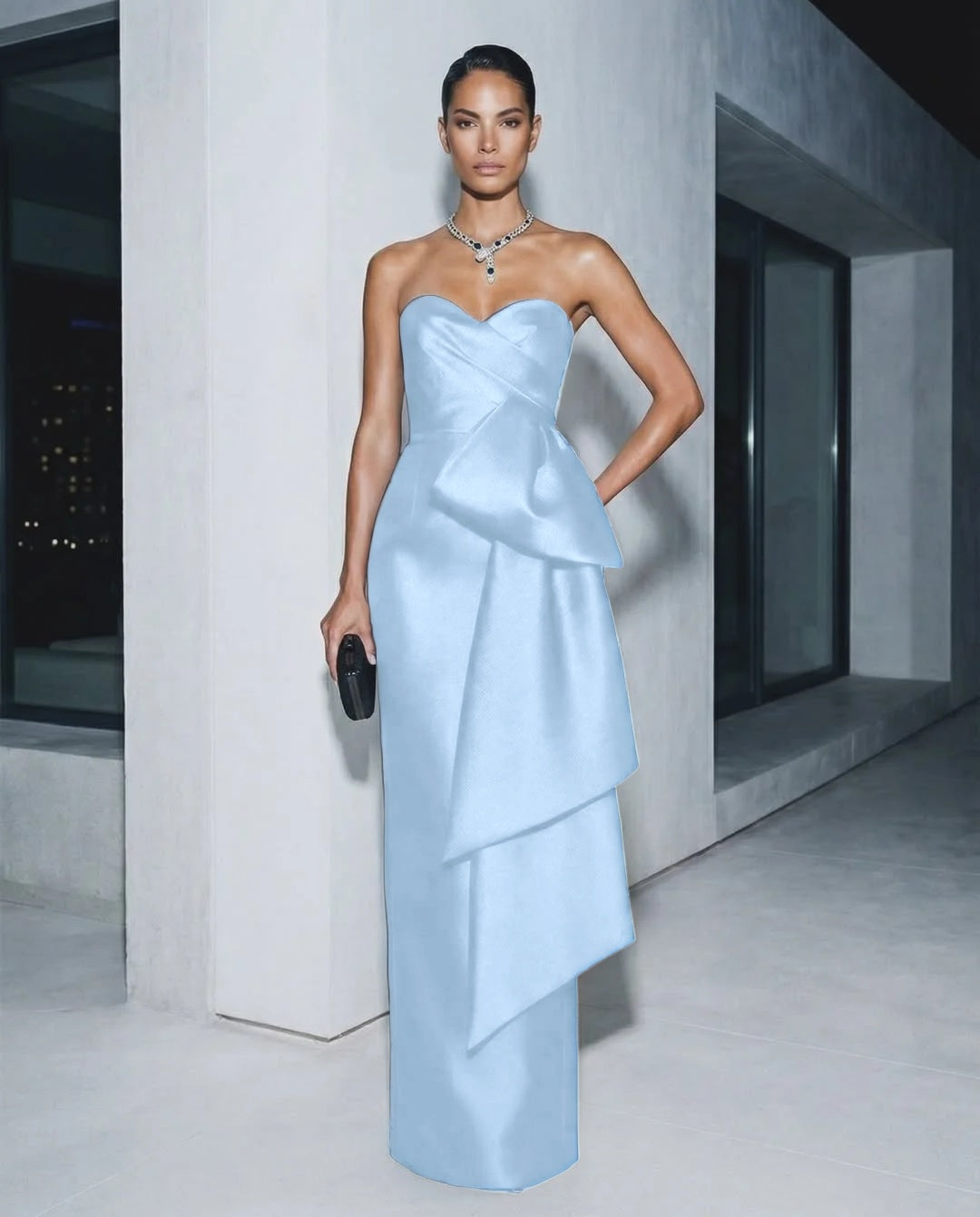 Elegant Sweetheart Sleeveless Evening Dress Floor Length Sheath