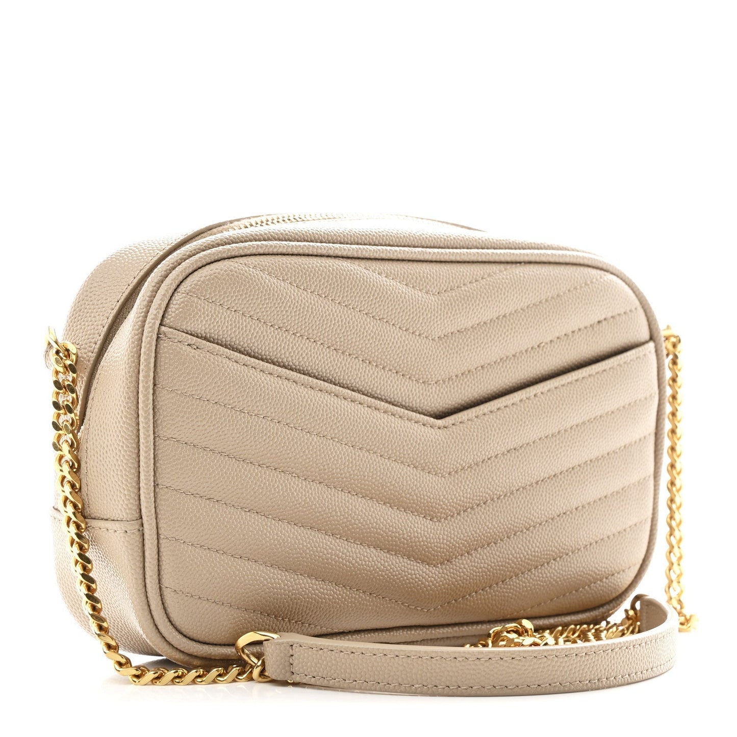 Grain De Poudre Matelasse Monogram Mini Lou Camera Bag Dark Beige