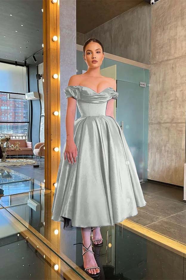 Off-the-Shoulder Little Black Prom Dress