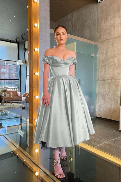 Off-the-Shoulder Little Black Prom Dress