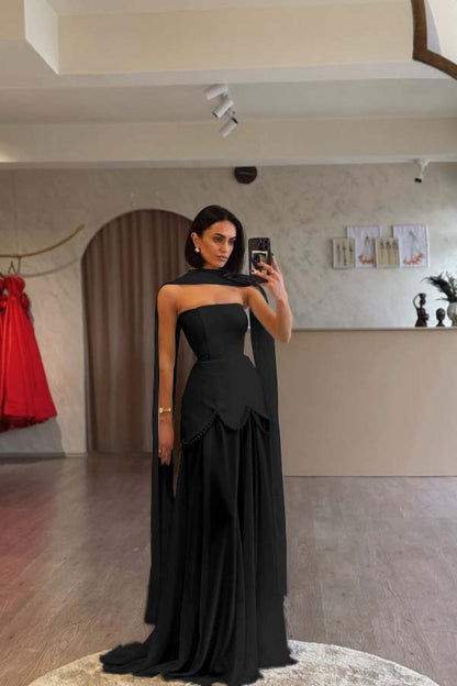 Glamorous White Satin Sleeveless Strapless Long Pleated Prom Dress with Beadings