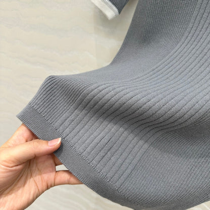 CC Knitted T-Shirt Gray Cotton