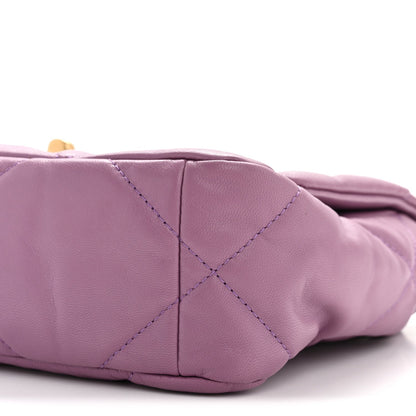 Goatskin Quilted Medium Chanel 19 Flap Purple