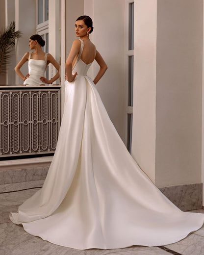 Charming White Sleeveless Prom Dress With Beading