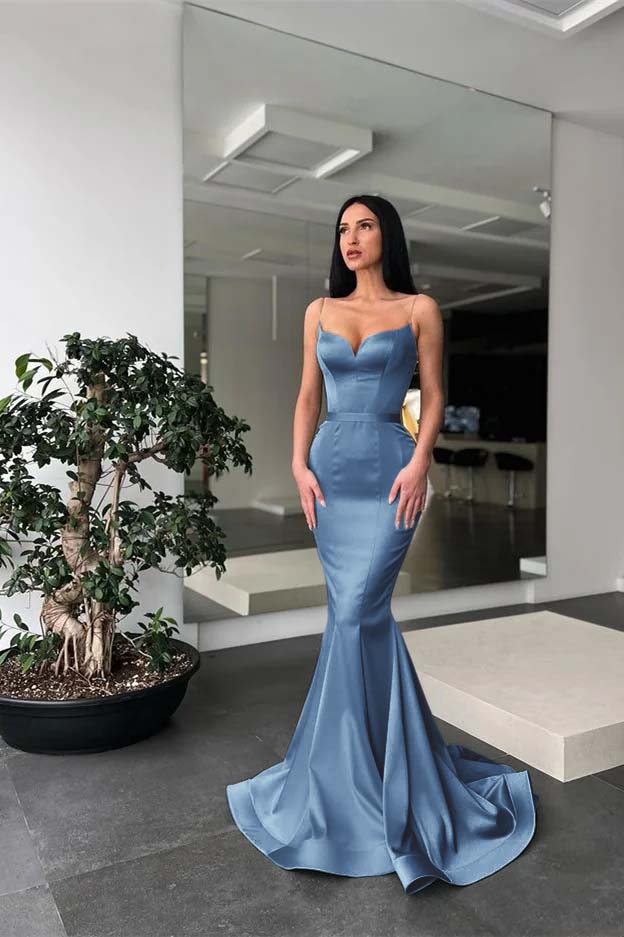 Long Mermaid Prom Dress Spaghetti-Straps