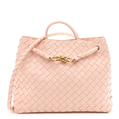 Nappa Intrecciato Medium Andiamo Shoulder Bag Cameo