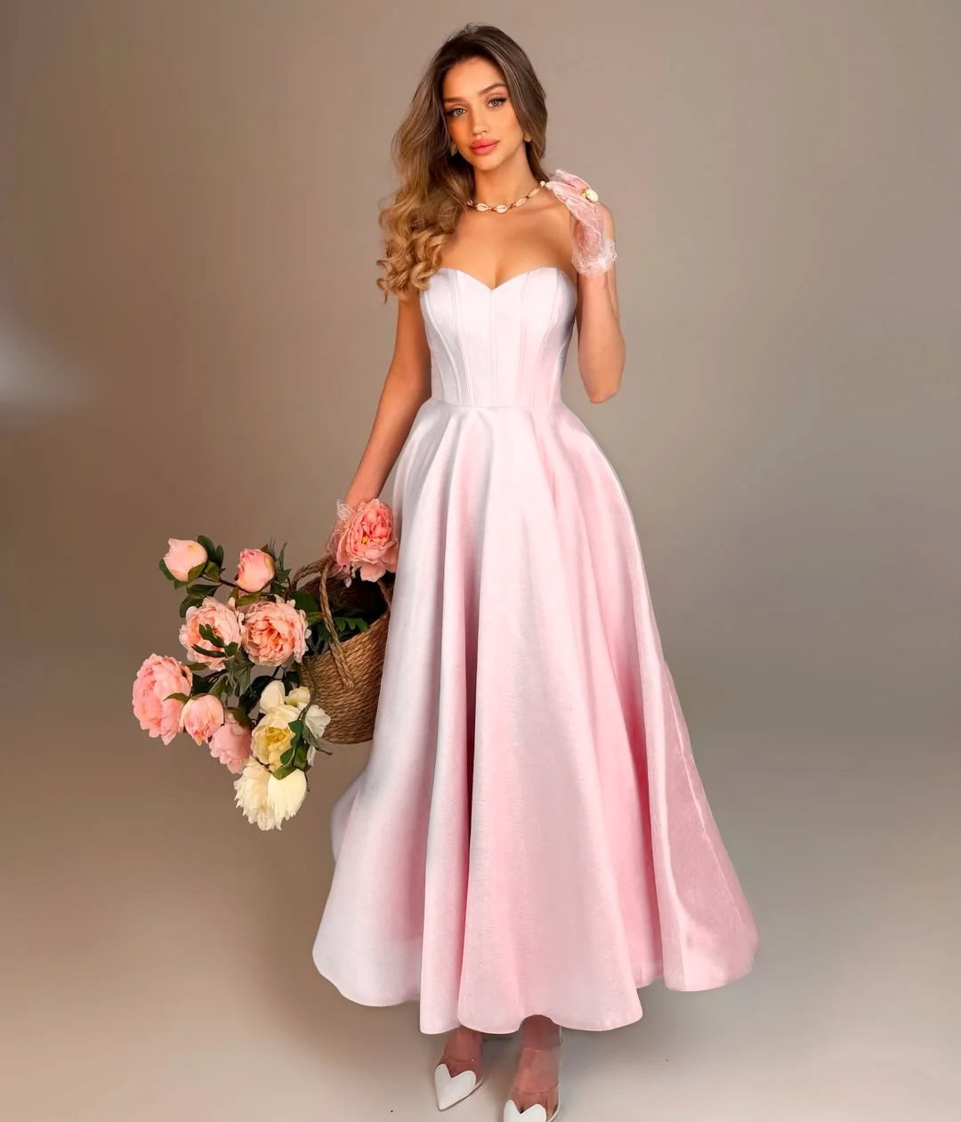 Elegant Sky Blue Sleeveless Sweetheart A-Line Evening Dress