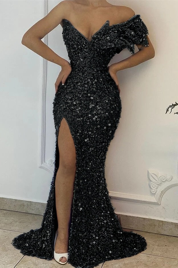 Pretty Lilac  V-Neck Off-The-Shoulder Mermaid Prom Dress