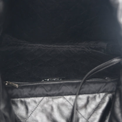 Shiny Calfskin Quilted Small Chanel 22 Black