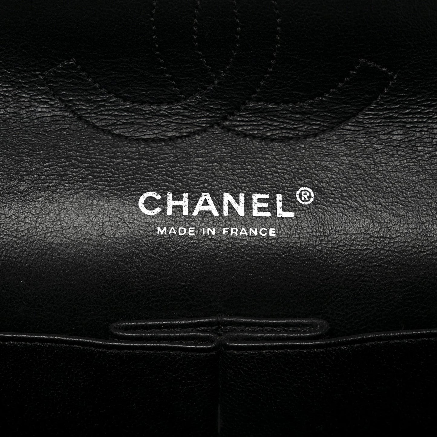 Patent Quilted Medium Double Flap Black