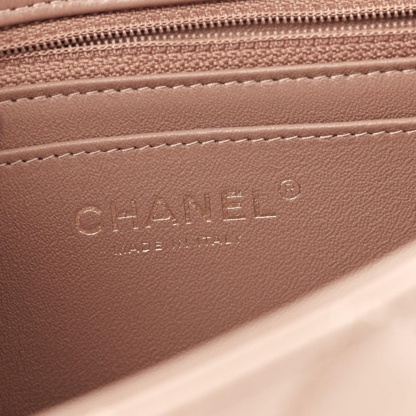 Lambskin Quilted Mini Rectangular Flap Brown