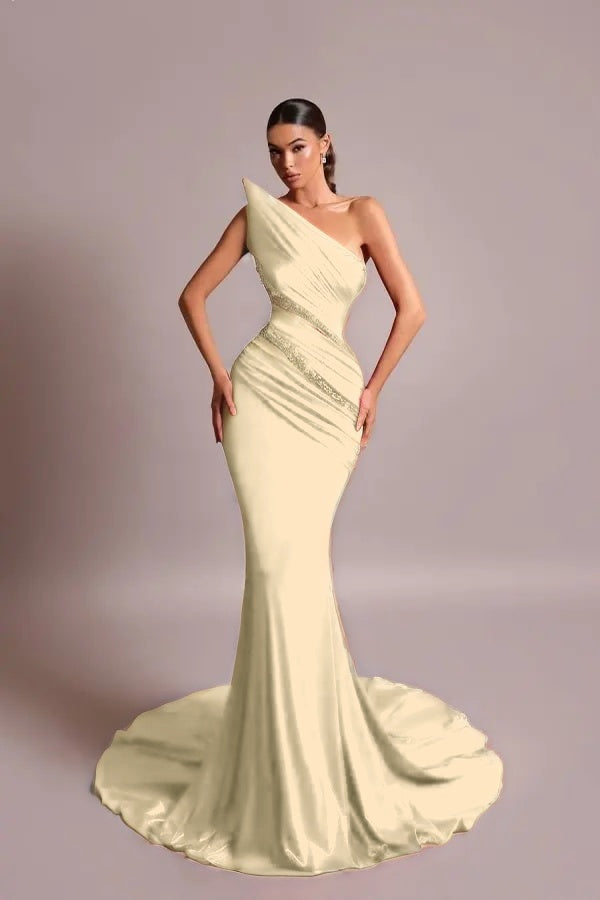 Red Strapless Long Prom Dress Mermaid Sleeveless with Sequins