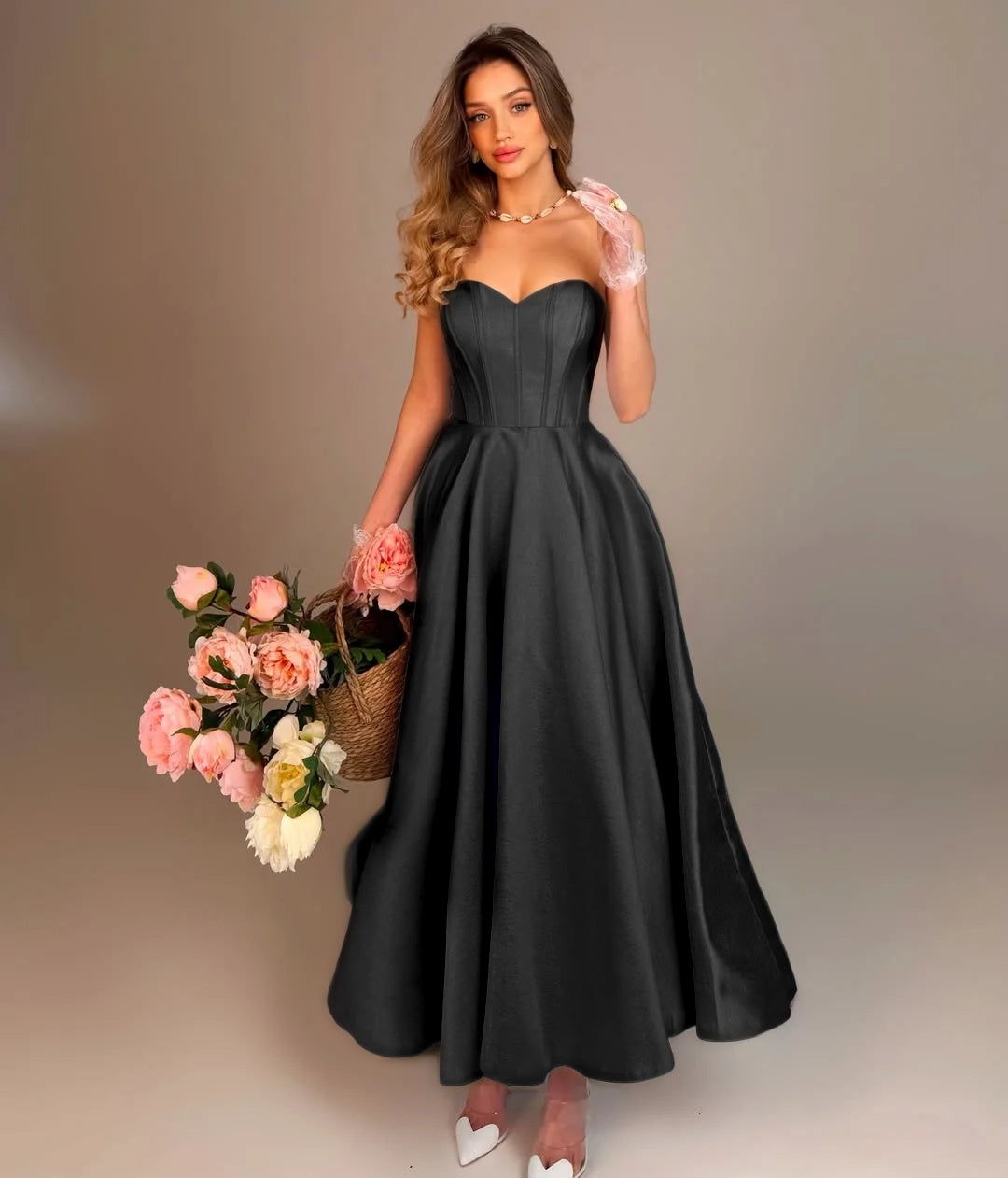 Elegant Sky Blue Sleeveless Sweetheart A-Line Evening Dress