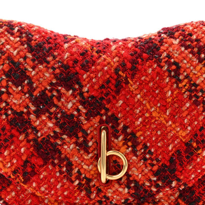 Tweed Check Medium Rocking Horse Crossbody Red Black