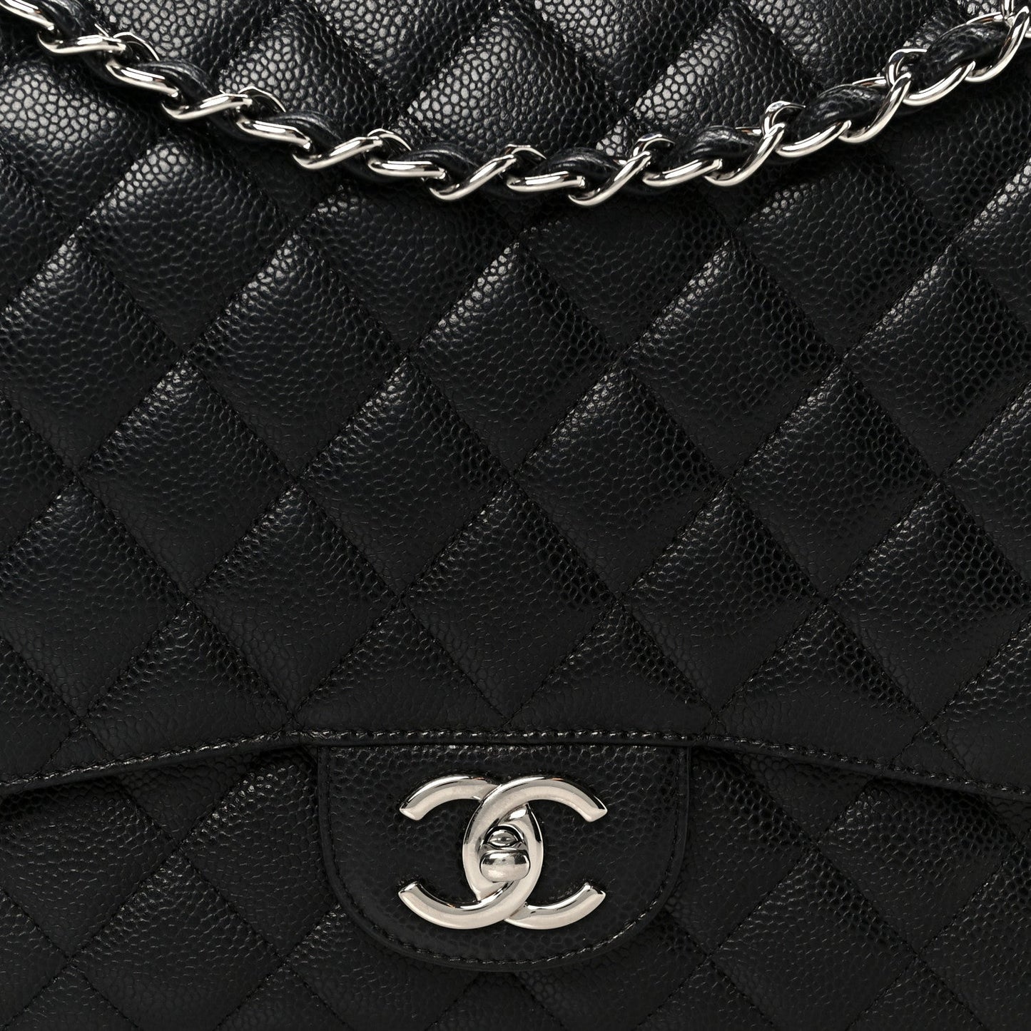 Caviar Quilted Maxi Double Flap Black