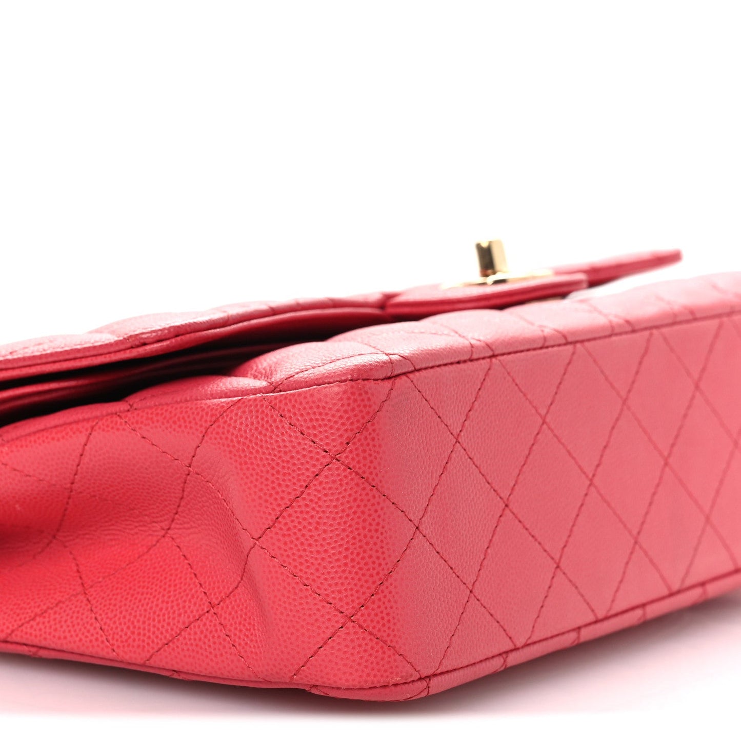 Caviar Quilted Medium Double Flap Dark Pink