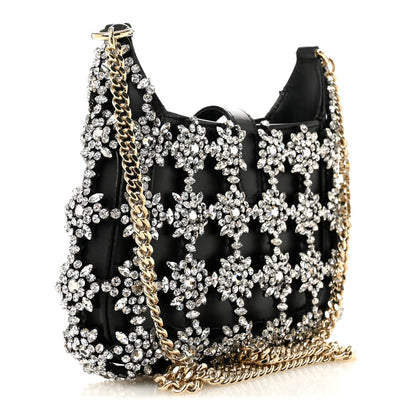 Calfskin Crystal Mini Jackie Notte Bag Black