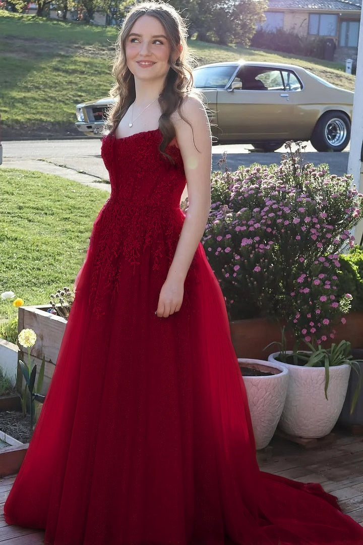 Sleeveless Spaghetti Straps Sweetheart A-Line Sequins Prom Dress