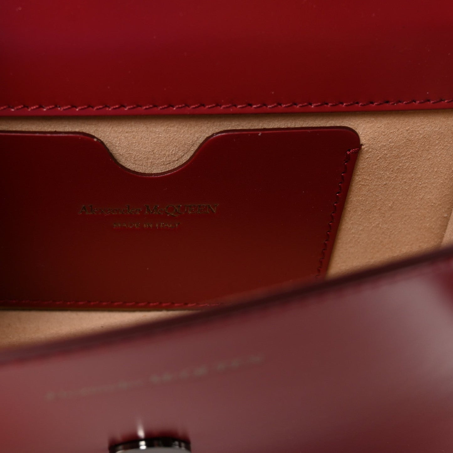 Calfskin Mini Jeweled Knuckle Satchel Red