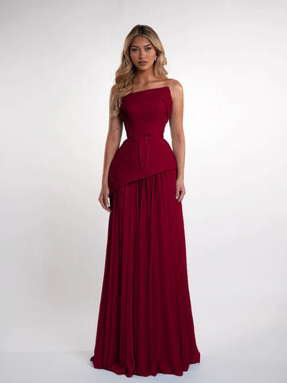 Charming Blue Straight Across Sleeveless Sequins Pleated Evening Dress