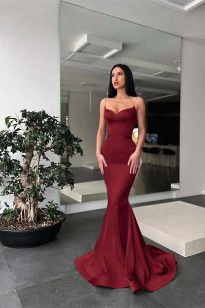 Long Mermaid Prom Dress Spaghetti-Straps
