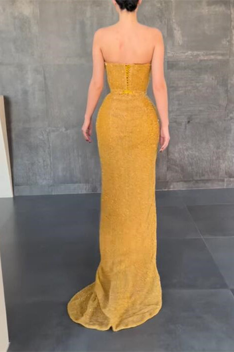 Sweetheart Long Sequins Mermaid Evening Dress With Slit