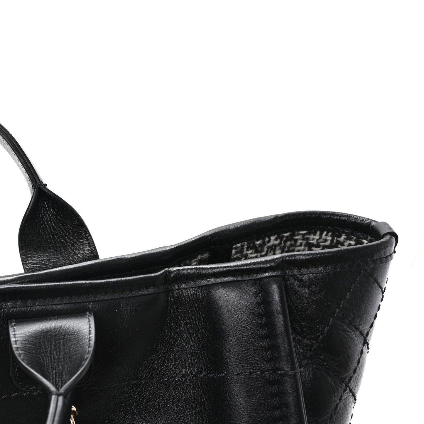 Calfskin Tweed Medium Deauville Tote Black Multicolor