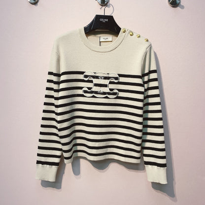 Celine 25 Knitted T-shirt White Wool 293418