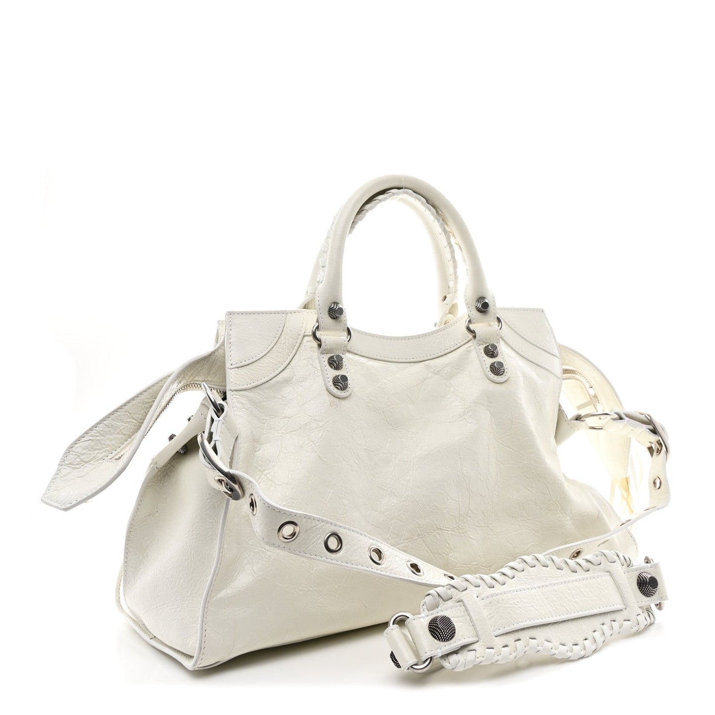 Agneau Arena Neo Cagole City Handbag Optic White