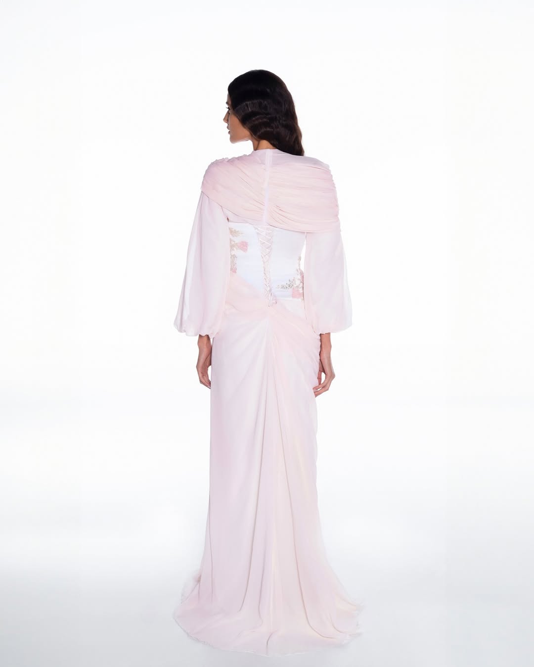 Elegant Long Sleeves Hing Neck Mermaid Evening Dress With Appliques
