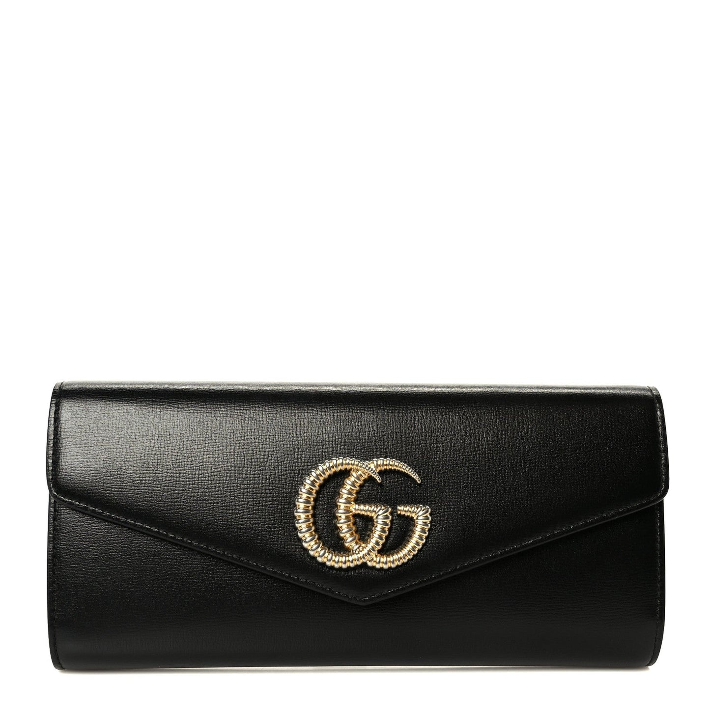 Textured Calfskin Torchon GG Broadway Envelope Clutch Black