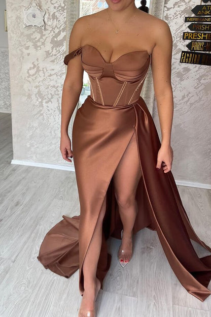 Charming Sweetheart  One Shoulder Mermaid Prom Dress With Slit