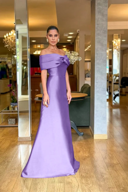 Stunning Dark Green Satin Off the Shoulder Strapless Long Prom Dress with Pleated