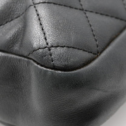 Calfskin Quilted Large Cambon Messenger Black White