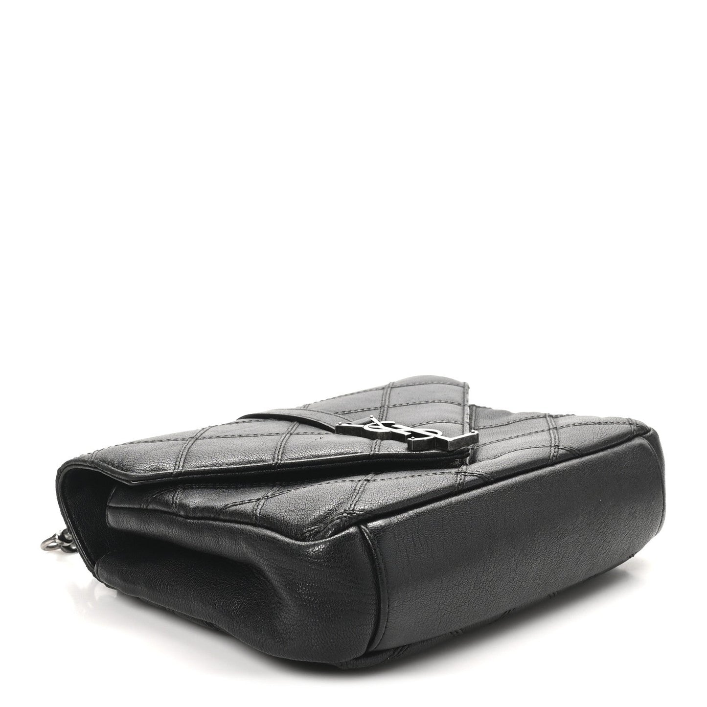 Calfskin Matelasse Diamond Quilted Monogram Medium College Bag Black