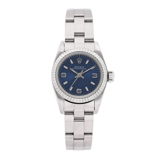 Stainless Steel 25mm Oyster Perpetual Watch Blue 67194