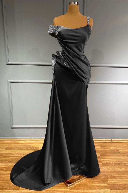 Long Off-the-Shoulder Mermaid Ruffles Evening Dress With Beads