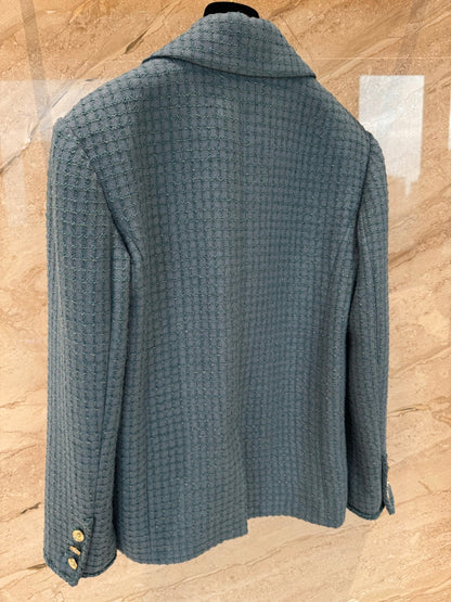 CC 25B Peacock Green Tweed Vest Jacket
