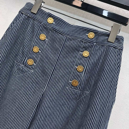Zimmermann Striped Straight-leg Trousers Twill Cotton 350328