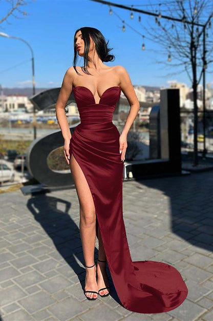 Purple Sweetheart Long Mermaid Evening Dress With Slit