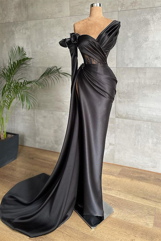 Black Long Sleeves Prom Dress