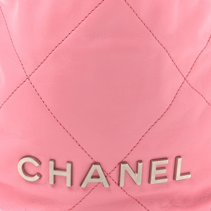 Shiny Calfskin Quilted Mini Chanel 22 Pink
