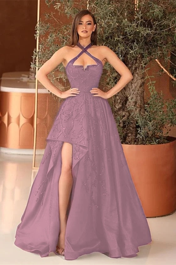 Black A Line Prom Dress With Appliques For Party