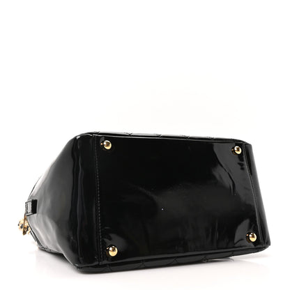 Patent Quilted Petit Timeless Tote PTT Black