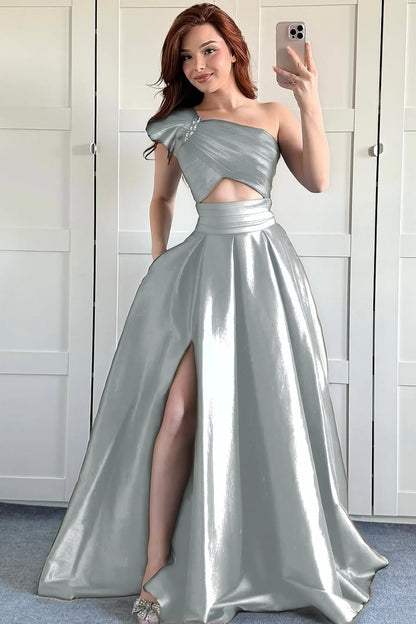 Sleeveless Asymmetric A-Line Beads Prom Dress