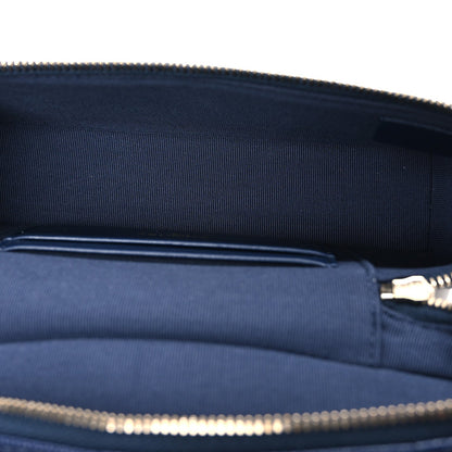 Caviar Quilted Top Handle Slim Vanity With Chain Navy