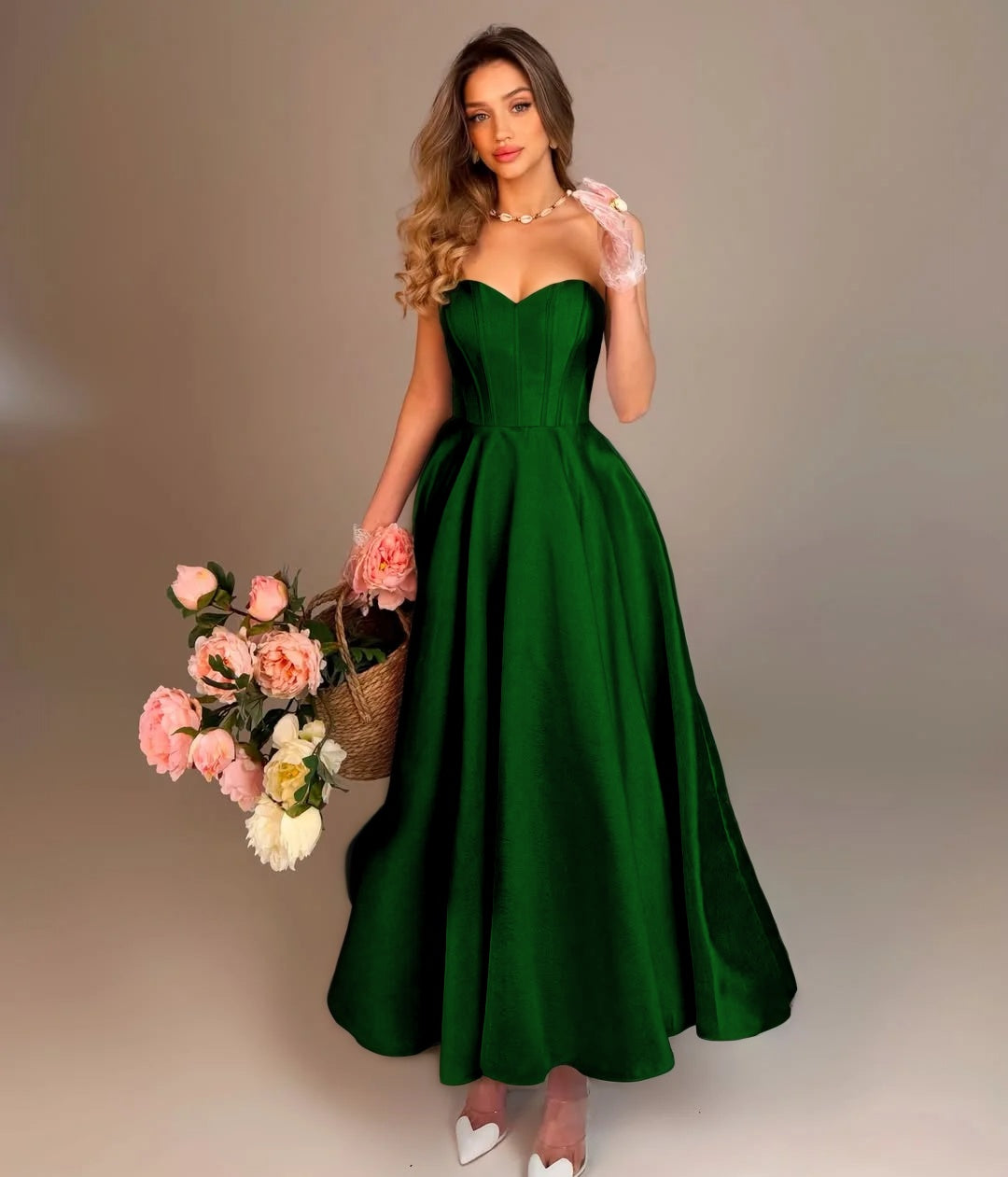 Elegant Sky Blue Sleeveless Sweetheart A-Line Evening Dress