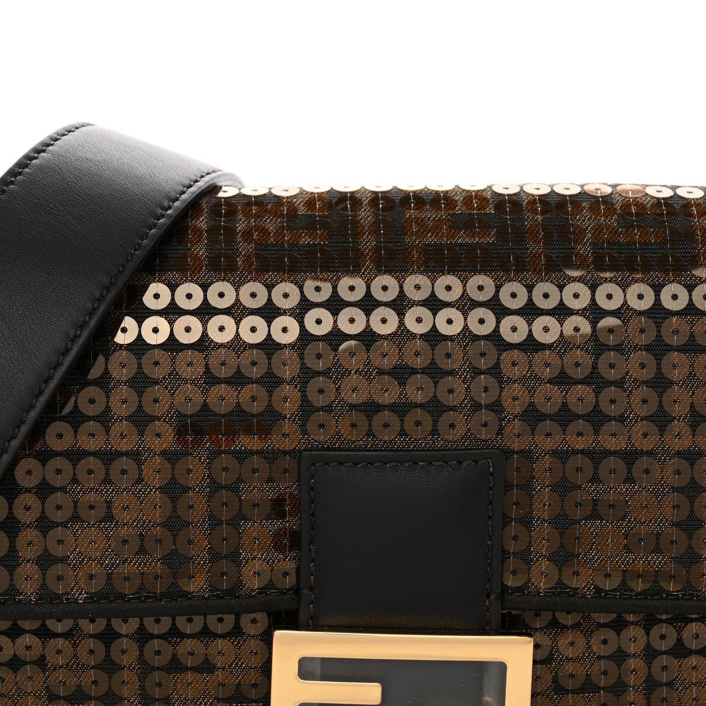 Fabric Jacquard Paillettes Vitello Seta FF 1974 Baguette Testa di Moro Real Ebano