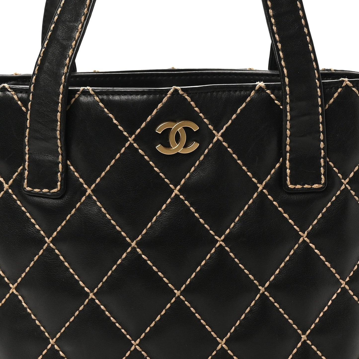 Calfskin Wild Stitch Tote Black